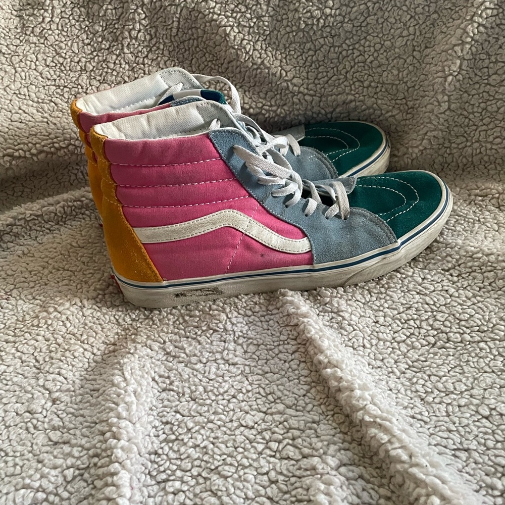 Colorful High-Top Vans Sneakers mens Size 10 - Picture 3 of 6